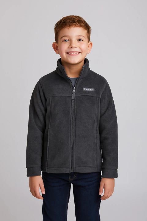 Jaqueta Infantil Fleece Columbia Cinza Chumbo - Tamanho 8 anos - comprar online