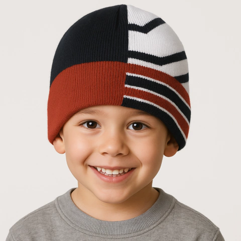 Touca Reversivel Tommy Hilfiger Azul Marinho/Vermelho - Tamanho 5 - 7 anos - comprar online