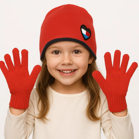 Touca e Luva Infantil Tommy Hilfiger Red - Tamanho 4 - 7 anos - comprar online
