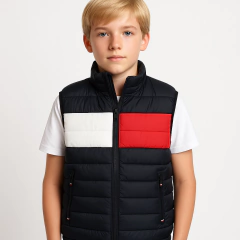 Colete Puffer Infantil Tommy Hilfiger Azul Marinho - TH0099 - Tamanho 12 - 14 anos - comprar online