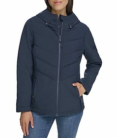 Jaqueta Tommy Hilfiger Feminina Azul Marinho com Capuz -TH6198 - Tamanho G