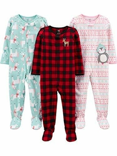 Kit 3 Macacões Fleece Simple Joys By Carters - SJ2212A - Tamanho 4 anos