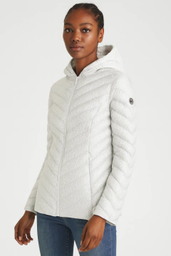 Jaqueta Reversível Nylon/Acolchoada Michael Kors Branco / Branco Logo - Tamanho M na internet