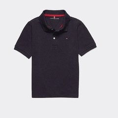 Camiseta Infantil Polo Tommy Hilfiger - Azul Marinho - TH8466- Tamanho 4 - 5 anos na internet