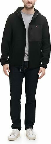 Jaqueta Masculina Tommy Hilfiger Fleece Black - TH4537 - Tamanho G - Mimos de Orlando