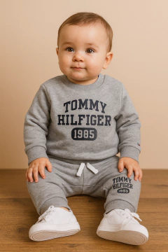 Conjunto Moletom Baby Tommy Hilfiger Cinza - TH819 - Tamanho 12 meses na internet
