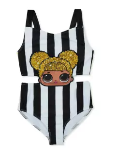 Maiô infantil Lol Preto 7-8 anos