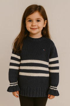 Blusão Tommy Hilfiger Menina Azul Marinho - TH609 -Tamanho 6 - 7 anos - comprar online