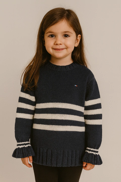 Blusão Tommy Hilfiger Menina Azul Marinho - TH609 -Tamanho 6 - 7 anos - comprar online