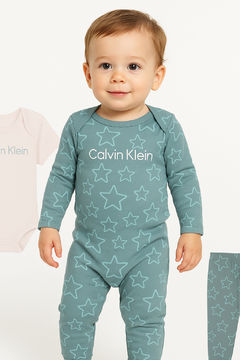 Kit 3 peças Calvin Klein - CK7656 - Tamanho 18 meses - Mimos de Orlando