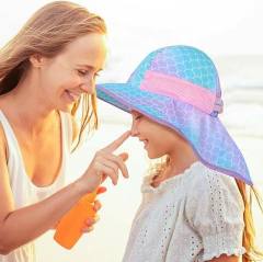 Chapéu Proteção Solar Mermaid - Tamanho de 2 a 9 anos - Mimos de Orlando