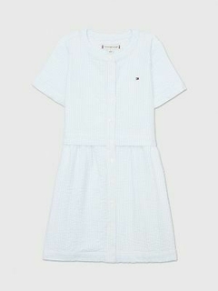 Vestido Infantil Tommy Hilfiger Azul Claro - TH33336 - Tamanho 8 anos