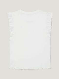 T-shirt com babado Tommy Hilfiger - Branca -TH40787 - Tamanho 16 anos - comprar online