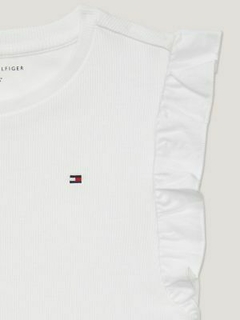 T-shirt com babado Tommy Hilfiger - Branca -TH40787 - Tamanho 8 - 10 anos na internet