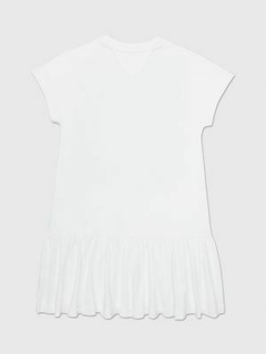 Vestido Tommy Hilfiger Branco Escrita Bordada - TH0054 - Tamanho 6 - 7 anos na internet
