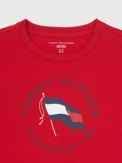 Camiseta Tommy Hilfiger Vermelha - TH7643- Tamanho 16 - 18 anos na internet