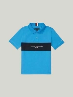 Camiseta Infantil Polo Tommy Hilfiger - Azul- TH40366- Tamanho 4 - 5 anos