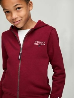 Moletom Capuz Zíper Tommy Hilfiger Menino Bordô- TH00987 - Tamanho 8 - 10 anos na internet