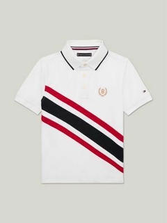 Camiseta Infantil Polo Tommy Hilfiger - Branca- TH4016- Tamanho 16 - 18 anos