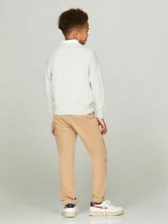 Sweater Tommy Hilfiger Menino Cinza Claro Bordado - TH4530- Tamanho 8 - 10 anos na internet