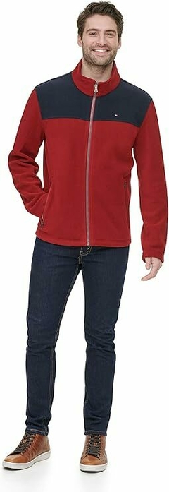 Jaqueta Fleece Tommy Hilfiger Masculina - Vinho/Azul Marinho - TH6534 - Tamanho G - Mimos de Orlando
