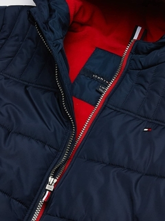 Jaqueta Infantil Tommy Hilfiger Puffer Azul Marinho - TH3633 - Tamanho 10 - 12 anos - comprar online
