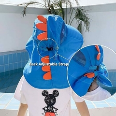 Chapéu Proteção Solar Dino Azul - Tamanho de 2 a 9 anos - FPS 50+ na internet