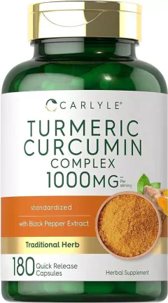 Turmeric Curcumin com Pimenta Preta Carlyle - 1000mg | 180 Cápsulas - Exp 03/27
