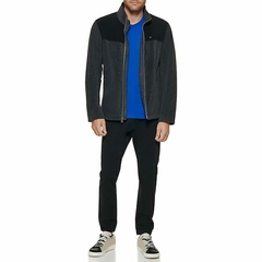 Jaqueta Fleece Tommy Hilfiger Masculina - Cinza Chumbo - Tamanho G na internet