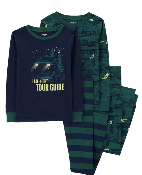 Pijama 4 peças Cotton Carter's Manga Longa "Tour Guide" - 3O025310- Tamanho 6 anos
