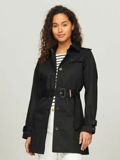 Parka Feminina Tommy Hilfiger com Cinto Preta - TH7647 - Tamanho P