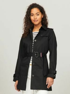 Parka Feminina Tommy Hilfiger com Cinto Preta - TH7647 - Tamanho M