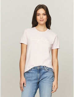 Camiseta Feminina Tommy Hilfiger Rosa Bebê - TH8867 - Tamanho M