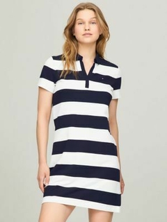 Vestido Polo Slim Fit Stripe Stretch Tommy Hilfiger - TH76217 - Tamanho GG na internet