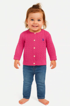 Sweater Cardigan Ralph Lauren - Rosa - Menina - RL3307 - Tamanho 24 meses - comprar online