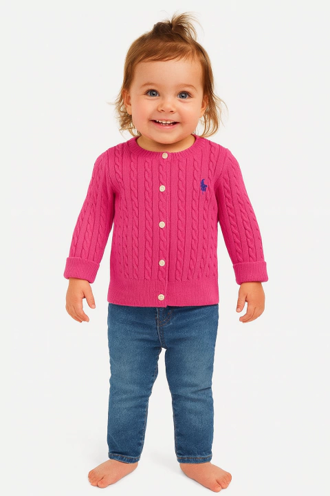 Sweater Cardigan Ralph Lauren - Rosa - Menina - RL3307 - Tamanho 24 meses - comprar online