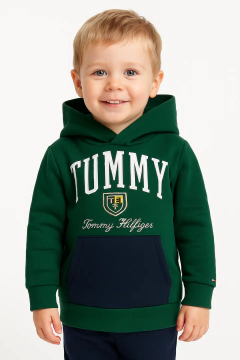 Moletom Capuz Tommy Hilfiger Green - TH5986 - Tamanho 5 anos - comprar online