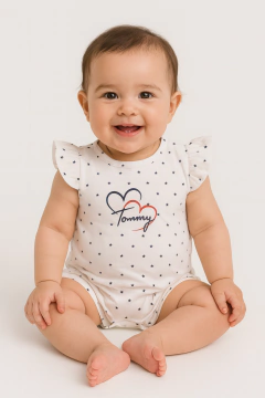 Romper Bebê Tommy Hilfiger Branca Estrelas - TH0987 - Tamanho 18 meses - comprar online