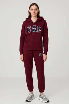 Conjunto Moletom ziper GAP Feminino Deep Ruby Red- GAP8988- Tamanho M - comprar online
