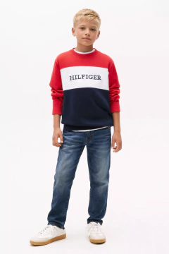 Sweater Tommy Hilfiger Menino Vermelho/Branco e Azul Marinho - TH112- Tamanho 4 - 5 anos na internet