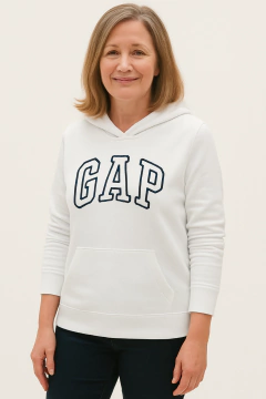 Moletom Gap Feminino Logo Hoodie Branco -GAP0346 - Tamanho GG na internet