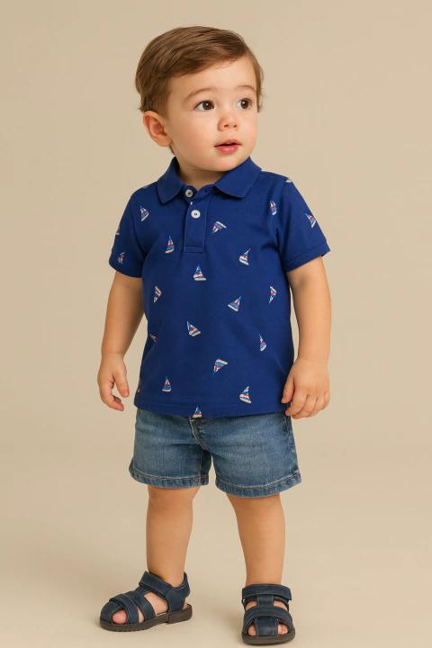 Camiseta Polo Tommy Hilfiger Azul Escuro- TH721- Tamanho 2 - 3 anos - comprar online