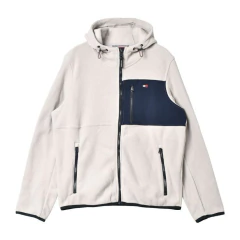Jaqueta Masculino Tommy Hilfiger Fleece Cinza Claro/Marinho- TH0983 - Tamanho M - loja online