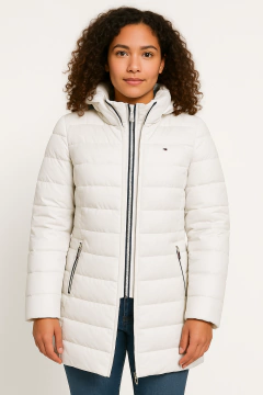 Jaqueta Tommy Hilfiger feminina puffer/ Capuz Removível - TH09052 - Tamanho P - comprar online