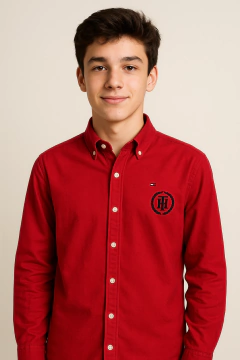 Camisa veludo Tommy Hilfiger Vermelho - TH7719 - Tamanho 16 - 18 anos - comprar online