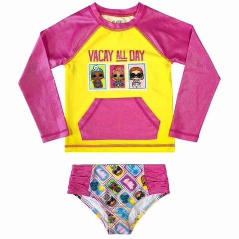 Conjunto Lol Piscina Praia - Biquini Camiseta manga longa - Fator de Proteção 50+ - Tamanho 6+ - comprar online