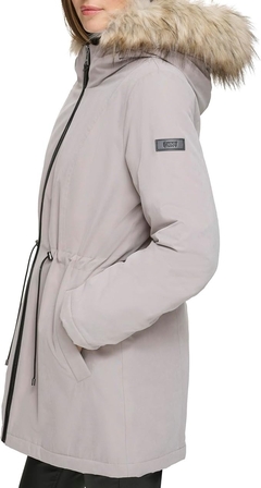 Jaqueta DKNY Feminina Faux Fur Trim Hooded Anorak Jacket - Tamanho G - Mimos de Orlando