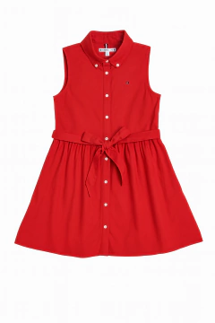 Vestido Tommy Hilfiger Vermelho - TH2337 - Tamanho 12 - 14 anos na internet
