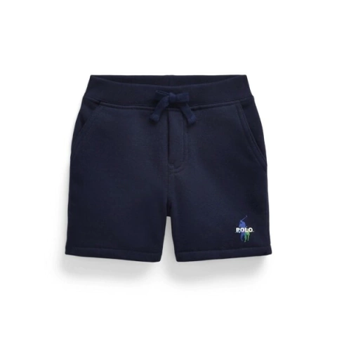 Bermuda Moletom Ralph Lauren Azul Marinho - Menino - RL5268 - Tamanho 12 meses