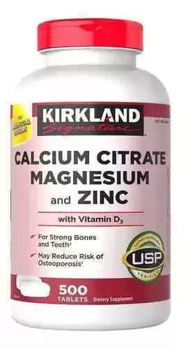 Citrato De Cálcio, Magnésio E Zinco, 500 Comprimidos